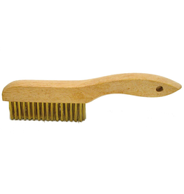CleanHub Brush - Velvet Fluffing, Soft Brass .006 Wood Handle (C-12)