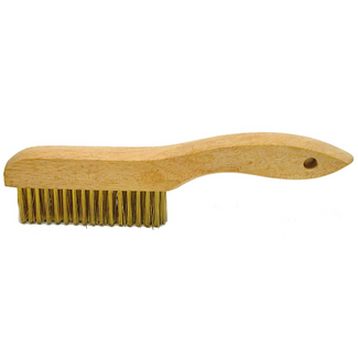 CleanHub Brush - Velvet Fluffing, Soft Brass .006 Wood Handle (C-12)