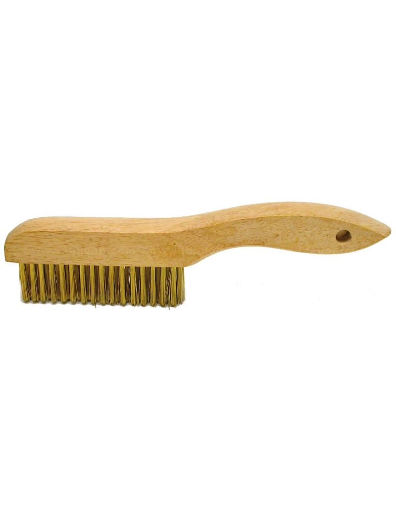 CleanHub Brush - Velvet Fluffing, Soft Brass .006 Wood Handle (C-12)