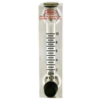 CleanHub FLOWMETER - CHEMICAL FLOW METER - DWYER SCALE 1-10 W/BLACK KNOB