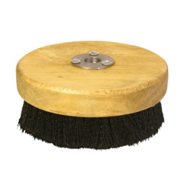 CleanHub Round Brush 5” - Wood Base Black Bristle, Medium