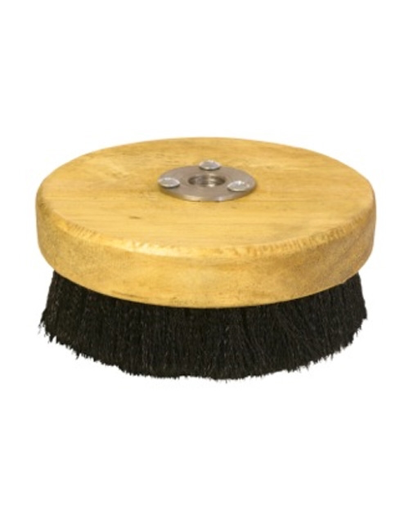 CleanHub Round Brush 5” - Wood Base Black Bristle, Medium