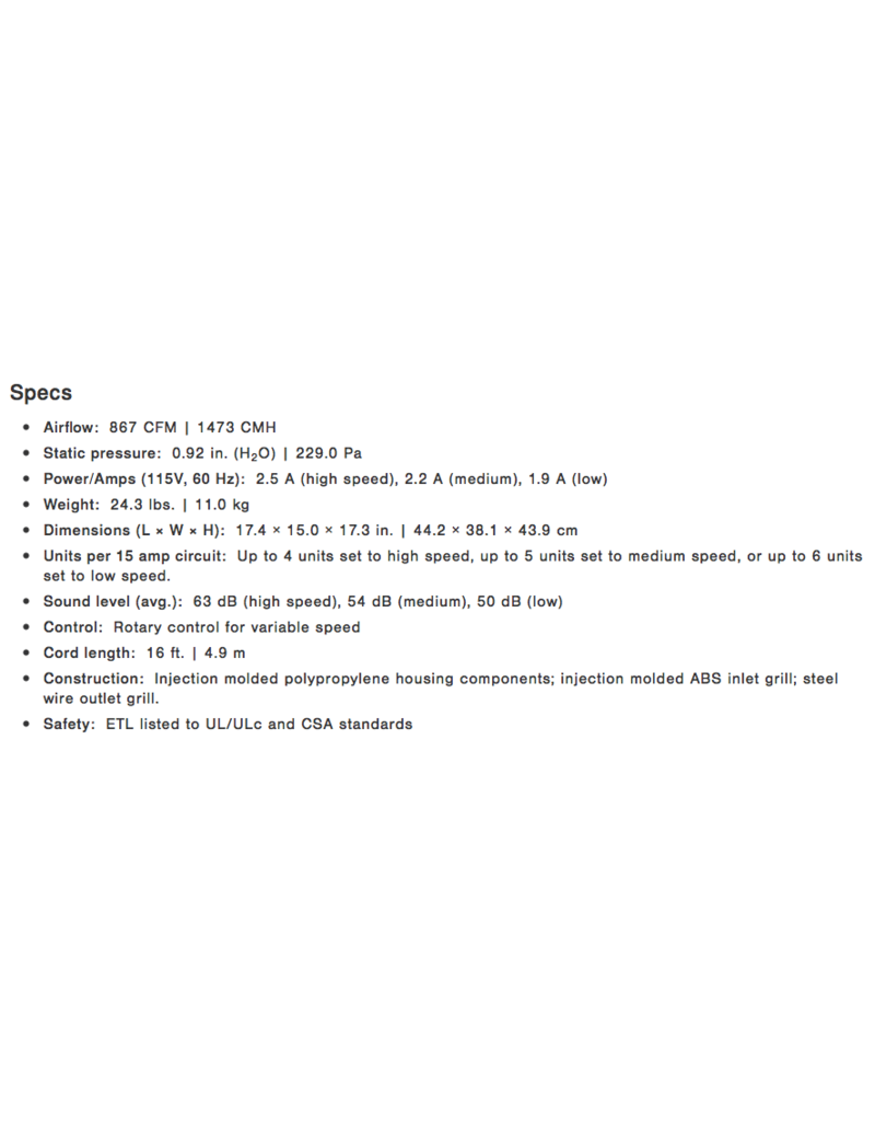 Drieaz Sahara Pro X4 TurboDryer 115V GFCI (P-24) (925 CFM)