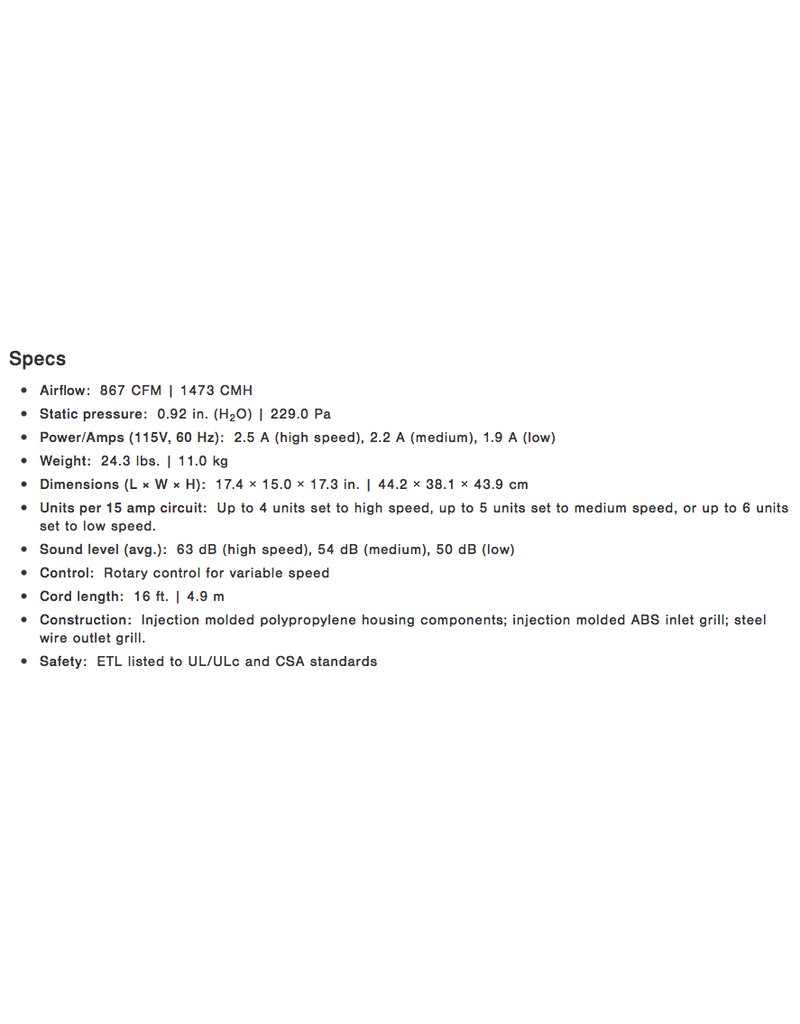 Drieaz Sahara Pro X4 TurboDryer 115V GFCI (P-24) (925 CFM)