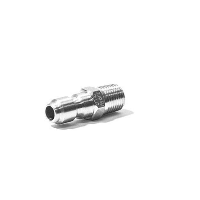 CleanHub Plug, Male Flow Through QD 3/8” MPT Stainless