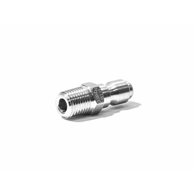 CleanHub Plug, Male Flow Through QD 3/8” MPT Stainless