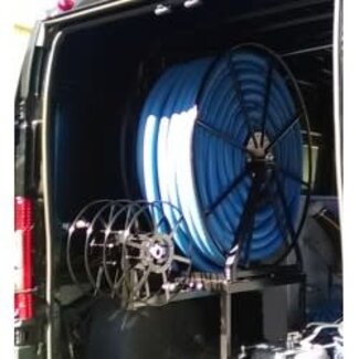 Reel Innovations Full "Boom" Package for "High- Roof" Vans: Vac Reel Stand & Boom- Mount NPSR's, 450 ft. Capacity: Black