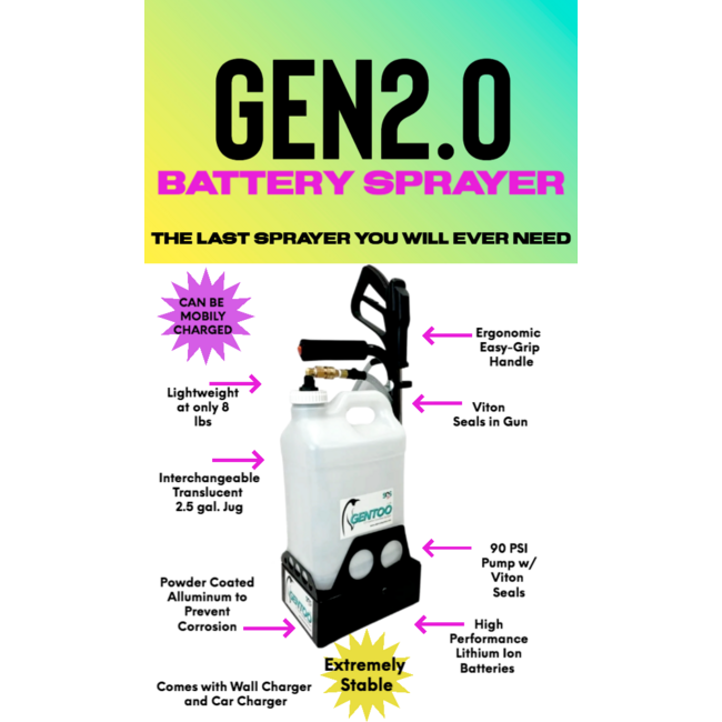 Stain Out System Gentoo 2.5 Gallon Battery Sprayer