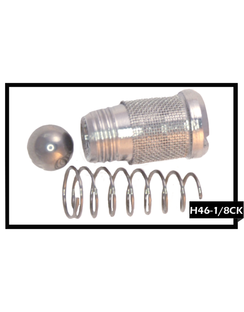 Production Metal Forming Kit, 1/8 Jet Strainer - Stainless Steel Ball, Spring, Cap. for inside of jet