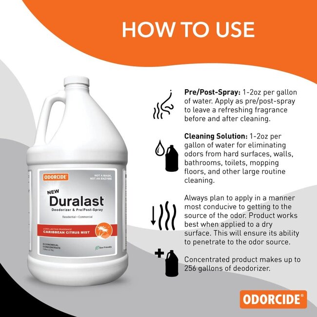 Thornell Corporation *DISCONTINUED* Odorcide® DuraLast Caribbean Citrus Mist, 1 Gallon