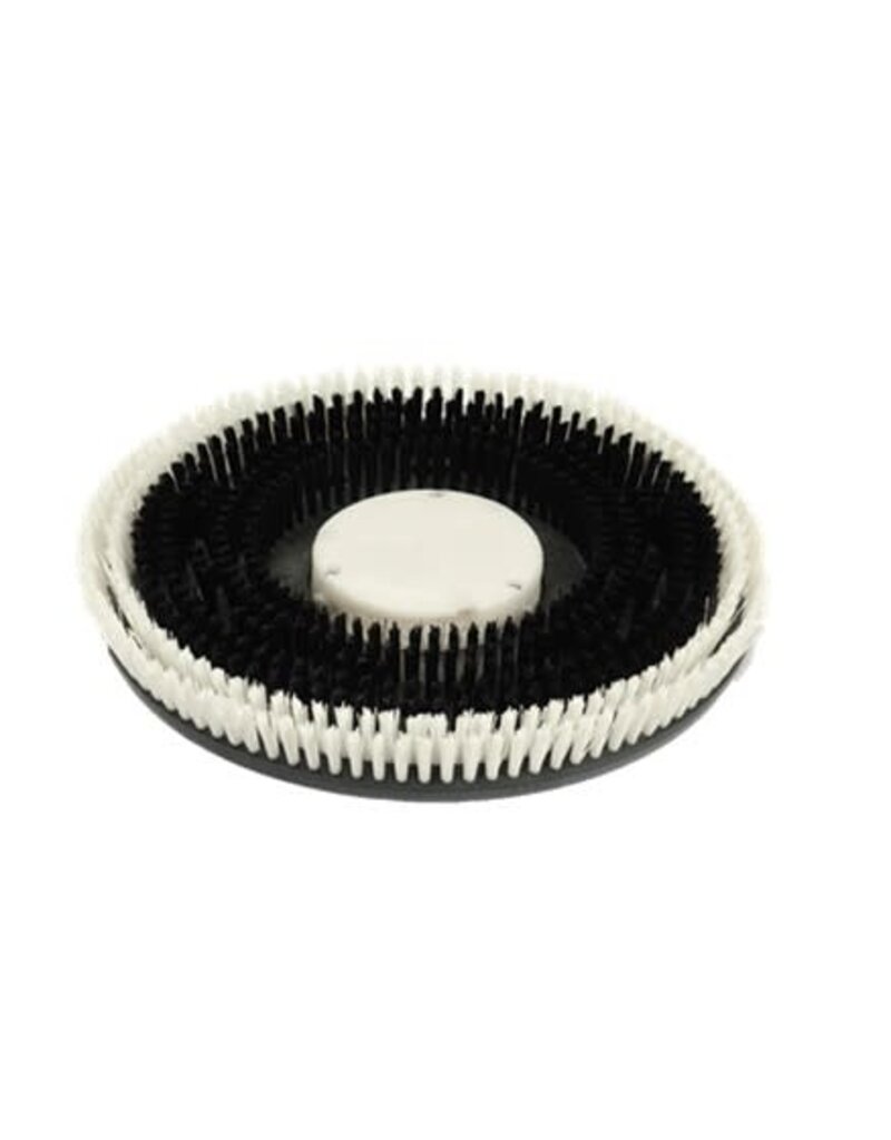 CleanHub Dual Fill Nylon Carpet Cleaning Brush 17" - Medium Black Inner .020”/White Outer .030”