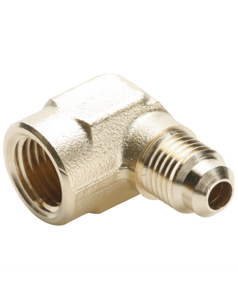 Brass - 3/8  FPT x 3/8 Male Flare 90° Elbow