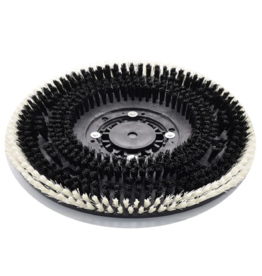 CleanHub Dual Fill Nylon Carpet Cleaning Brush 19" - Medium Black Inner .020”/White Outer .030”