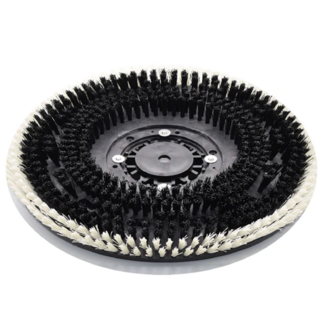 CleanHub Dual Fill Nylon Carpet Cleaning Brush 19" - Medium Black Inner .020”/White Outer .030”