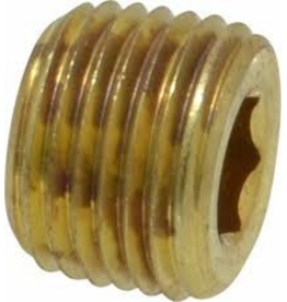 Parker BRASS - 1/8" PLUG - COUNTERSUNK HEX HEAD