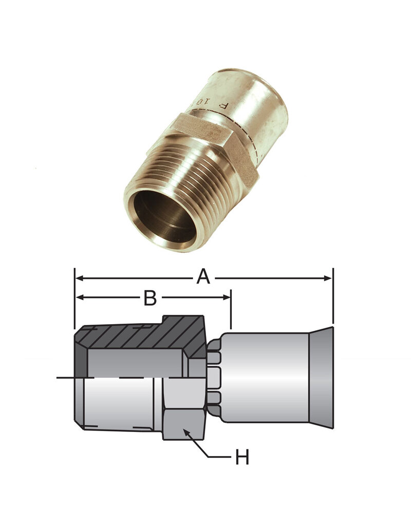 Parker Parker Crimp - 91N - 1/4"- MPT (Brass)