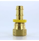 Parker Brass Female Connector, 1/2” Barb x 1/2” JIC Swivel