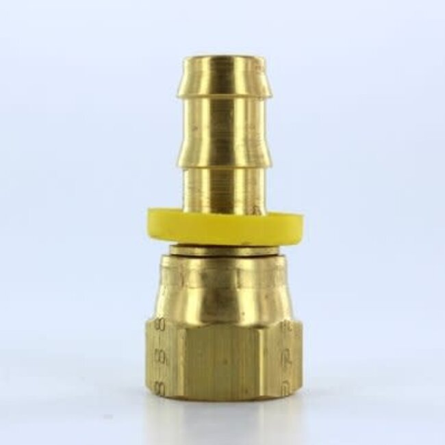 Parker Brass Female Connector, 1/2” Barb x 1/2” JIC Swivel