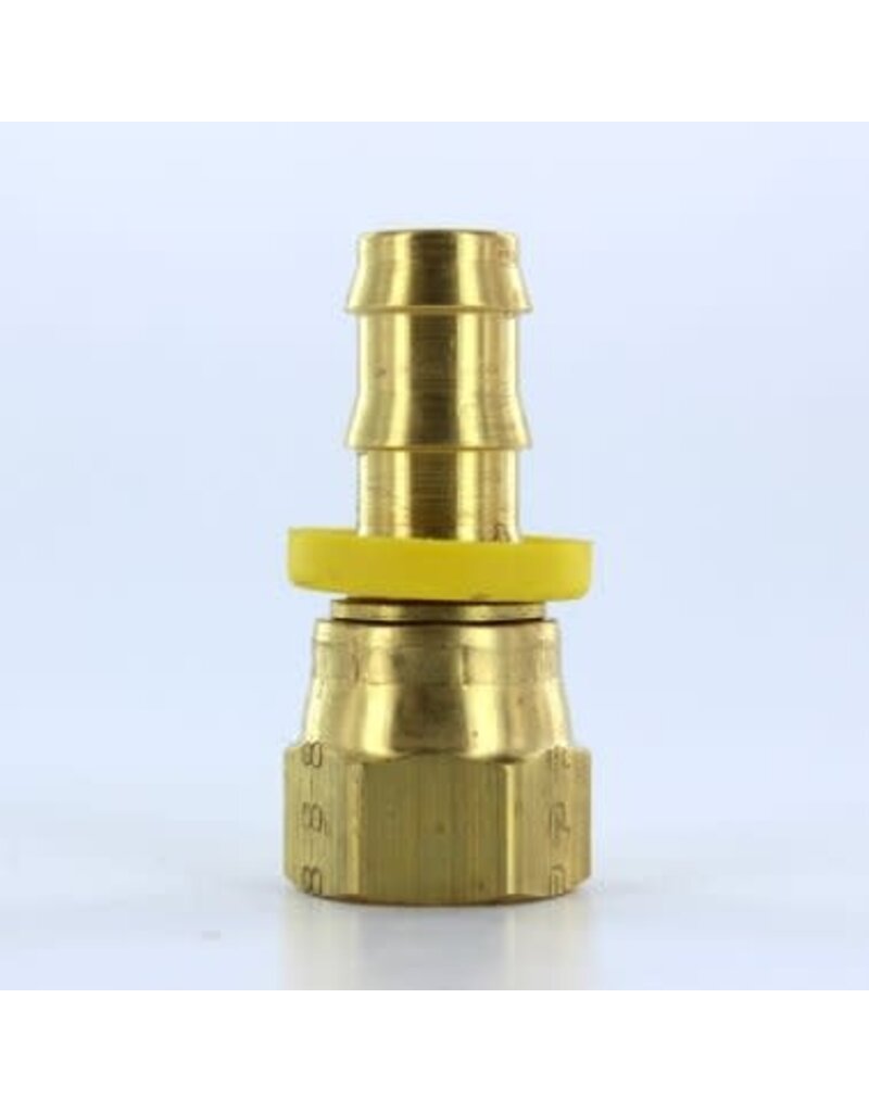 Parker Brass Female Connector, 1/2” Barb x 1/2” JIC Swivel