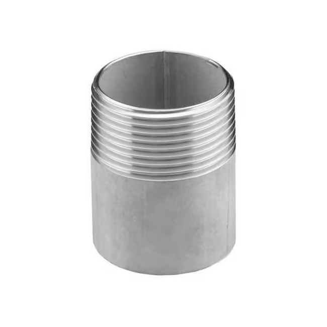 CleanHub Pipe Fitting, Aluminum Nipple, 1.5” MPT