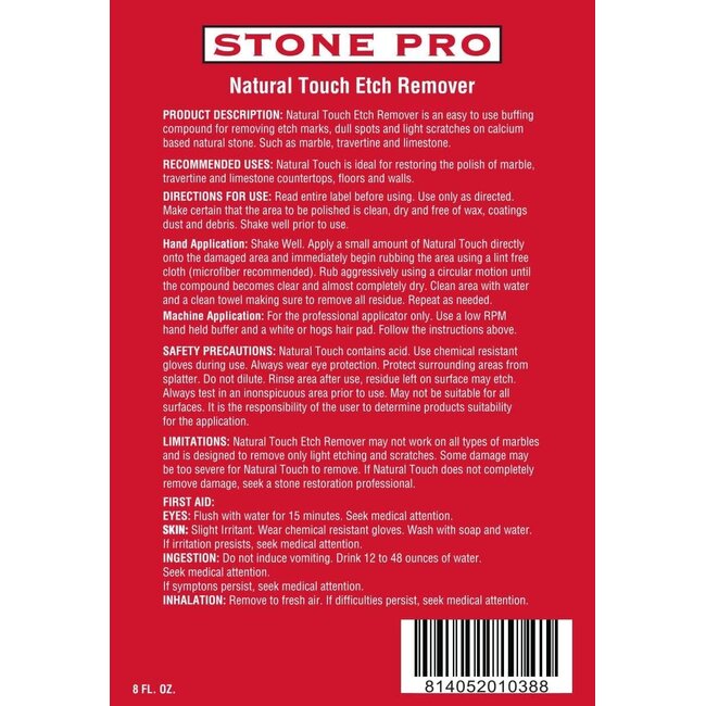 StonePro Natural Touch - Etch Remover 8oz