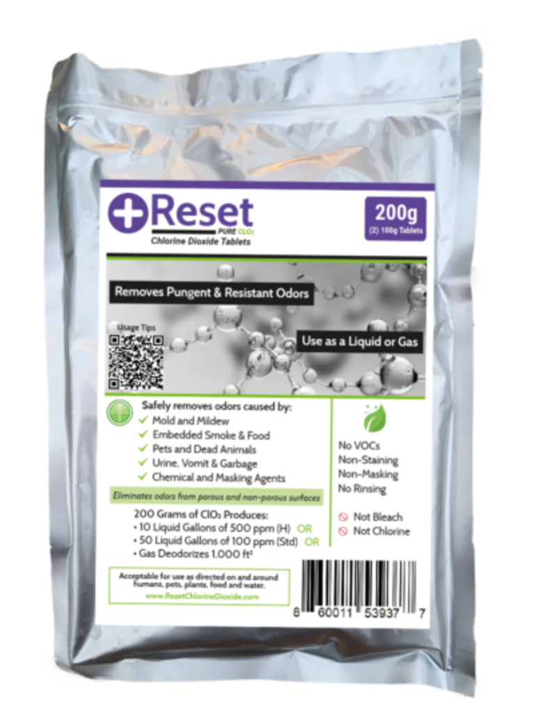 Reset CLO2 - Purple 200g Odor Eliminator Kit