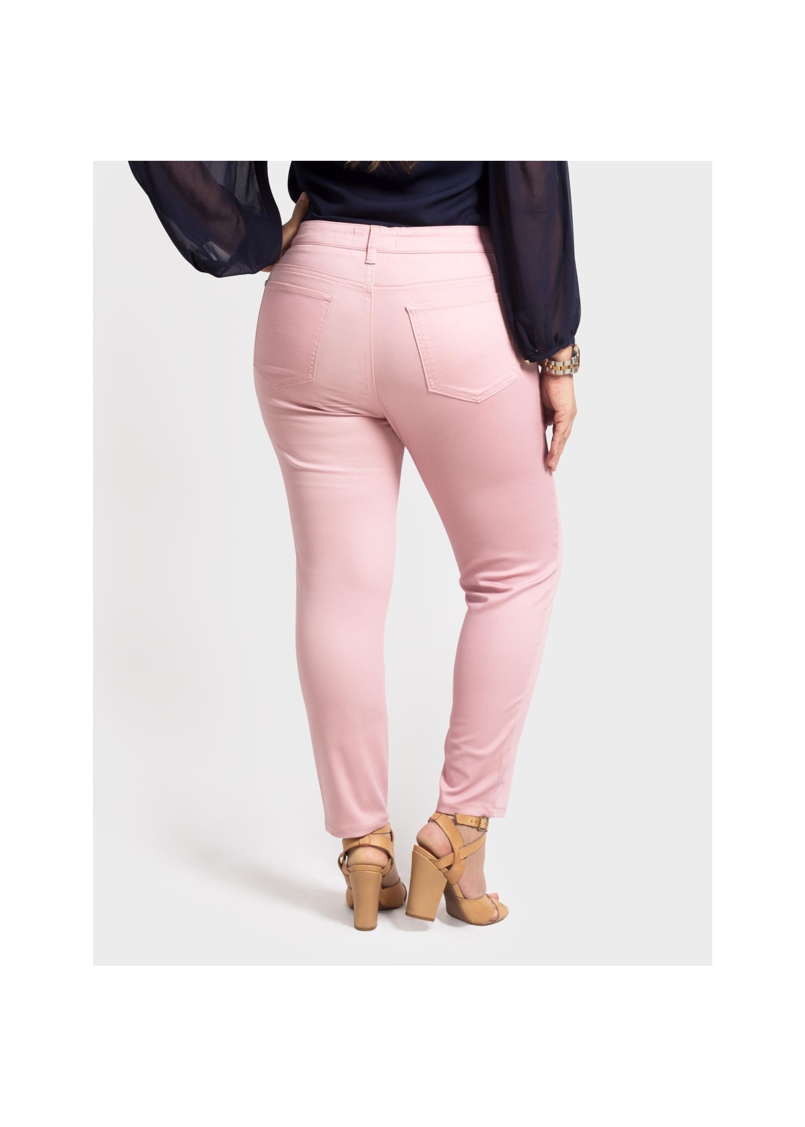 OLGYN Stretch Pink Plus Size Ankle Pant Slim Fit