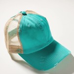 Ripped Baseball Hat Turquoise