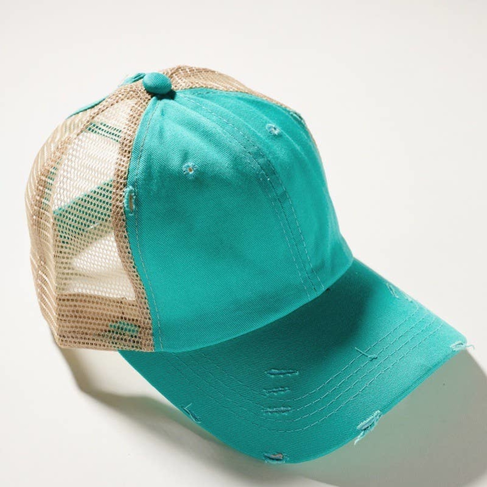 Ripped Baseball Hat Turquoise