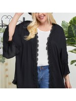 Solid Kimono with Lace (2 colors)
