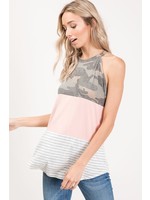 Lovely Melody Army Striped Tank (2 colors)