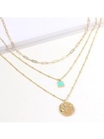 3 tiered Necklace-Gold