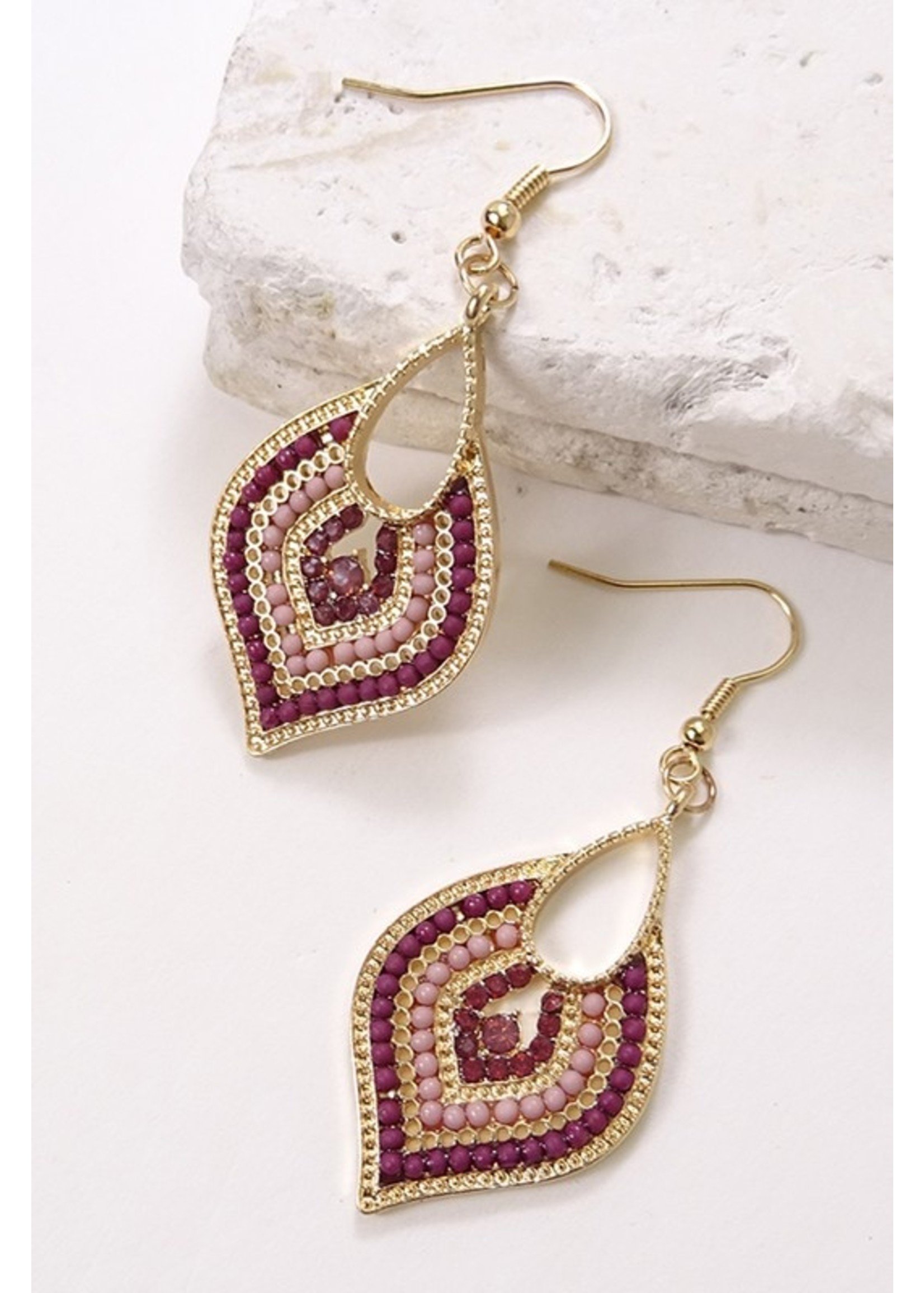 Moroccan beads Gold/Mauve Earing