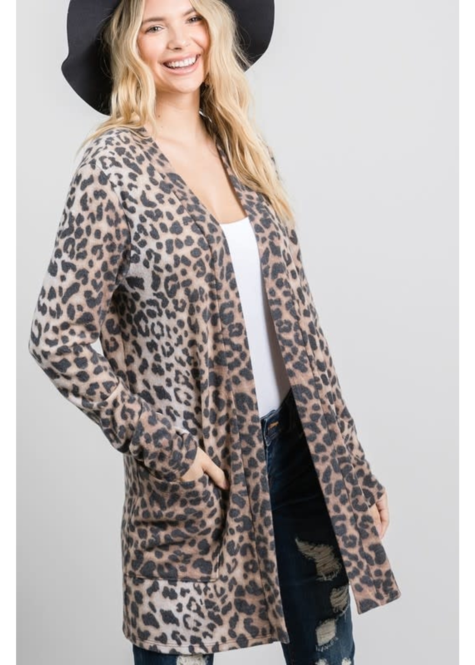 GeeGee Leopard Long Cardigan