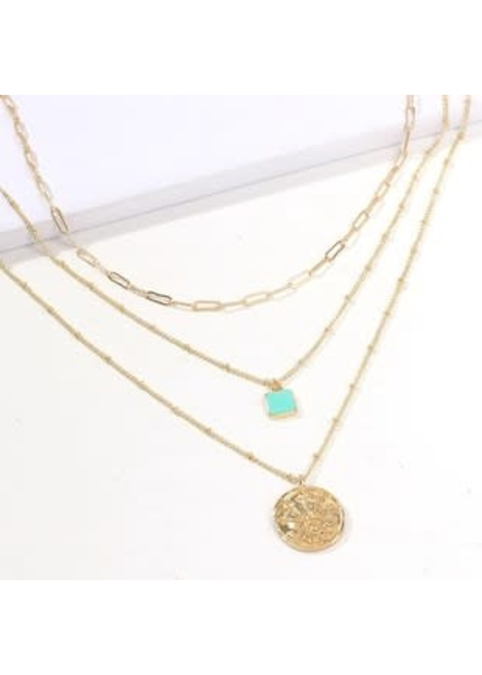 3 tiered Necklace-Gold