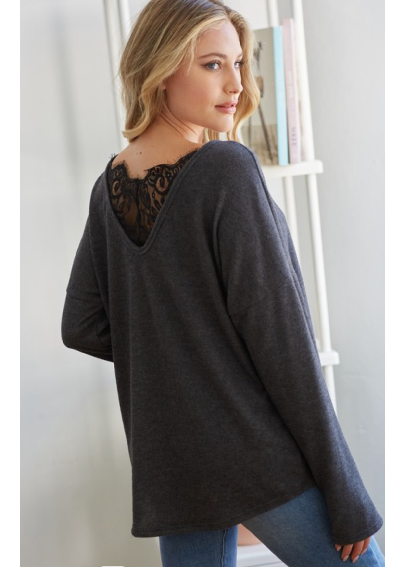 Long sleeve with Lace back-3 colors
