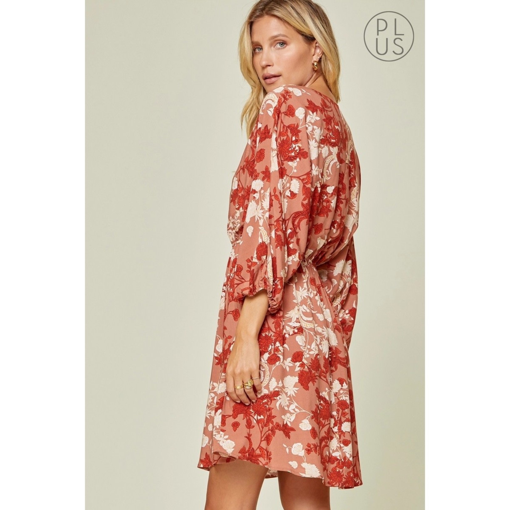 Rust Floral Dress