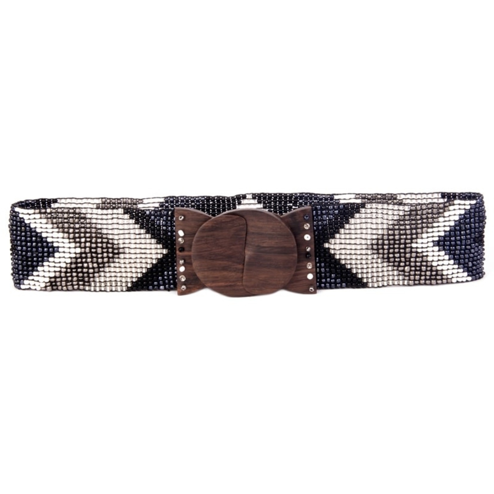 Loomed Glass Bead Belt-Arrow Black