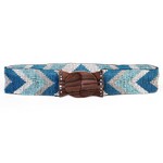 Loomed Glass Bead Belt-Arrow Blue