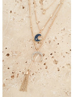 Wall-Gold Crescent Moons Multi Layered Necklace