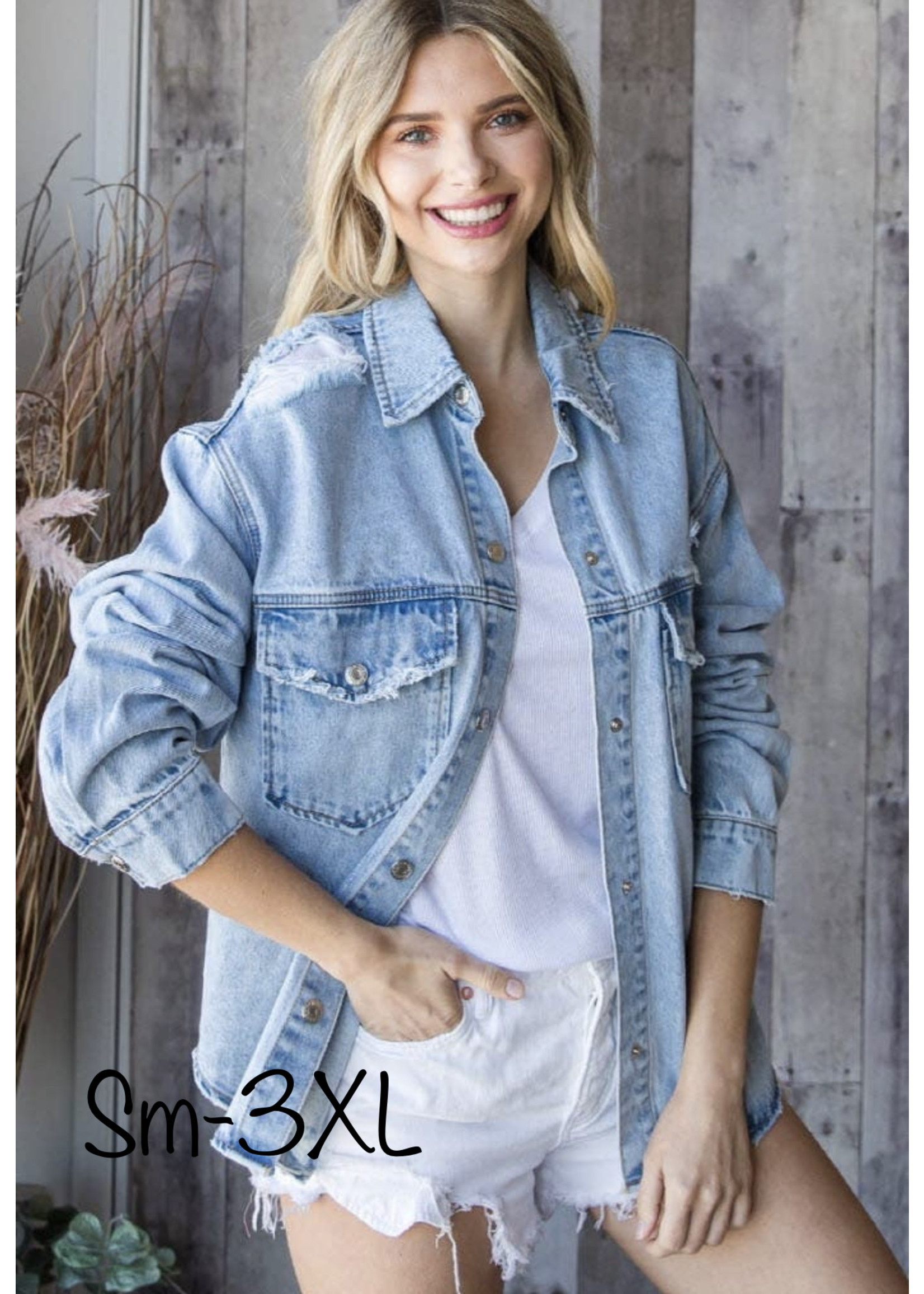 Veveret Distressed Jacket - Peachy's 