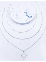 Silver Diamond Three Piece Necklace