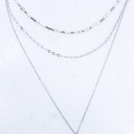 Southern Seoul Satin Layers Silver Necklace