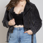 Black Corduroy Moto Jacket