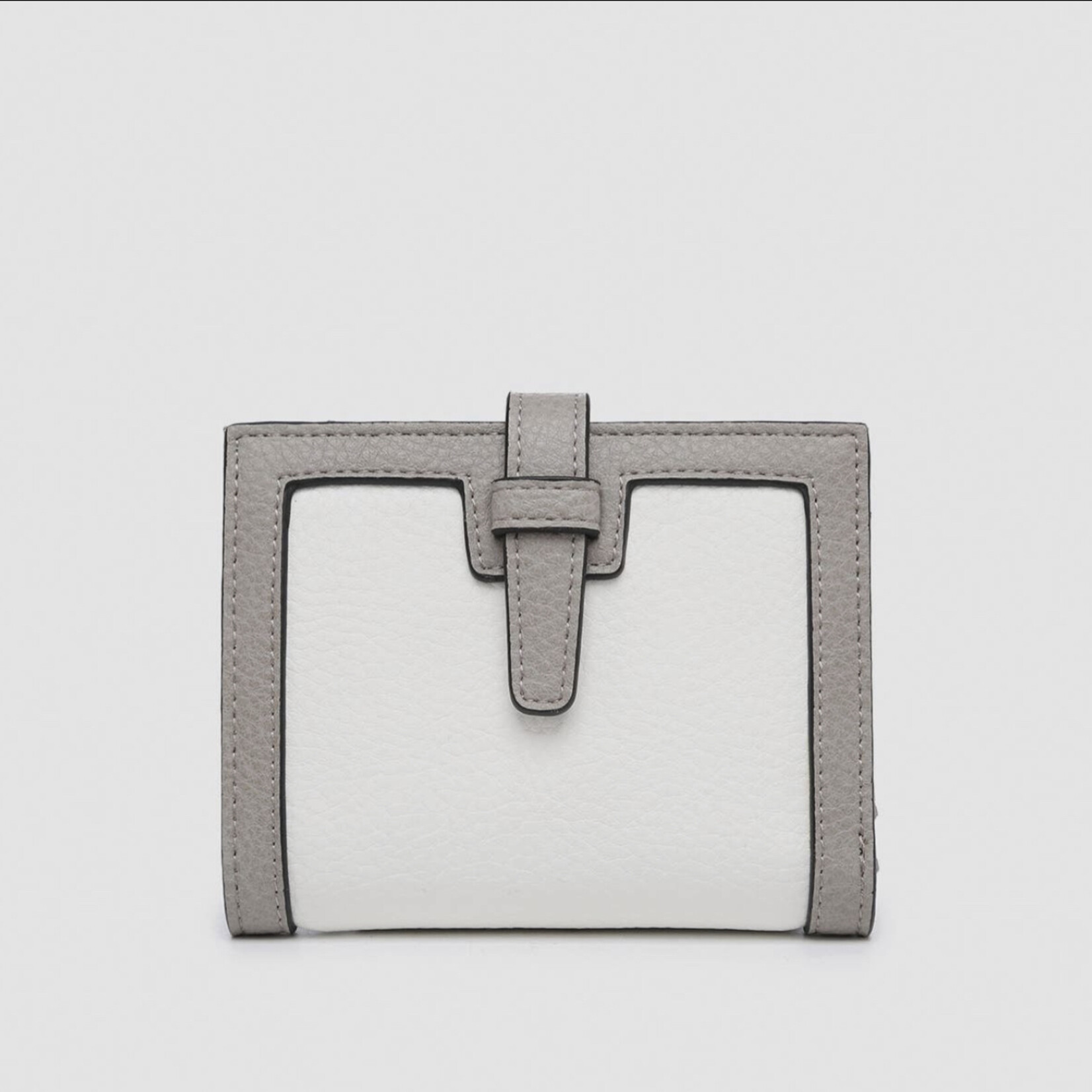 Bessie white/Grey Canvas Wallet