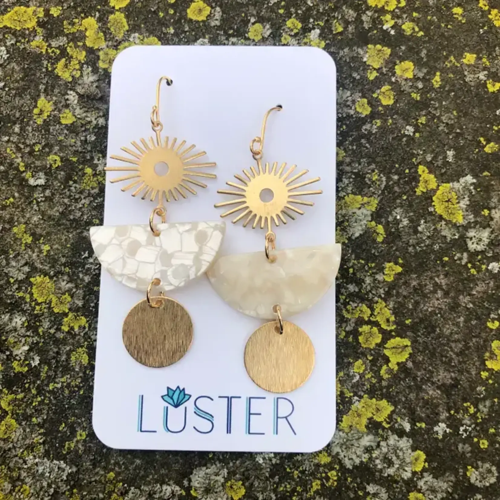 Luster-Cresent Brass Earring