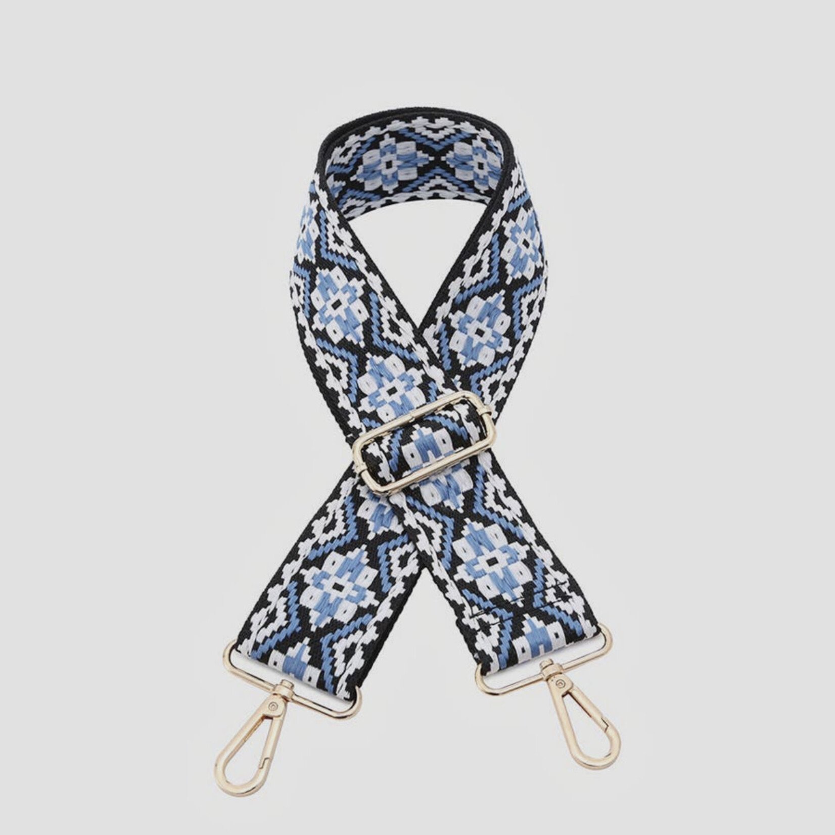 Jen & Co Guitar Strap-tribal blk/blue