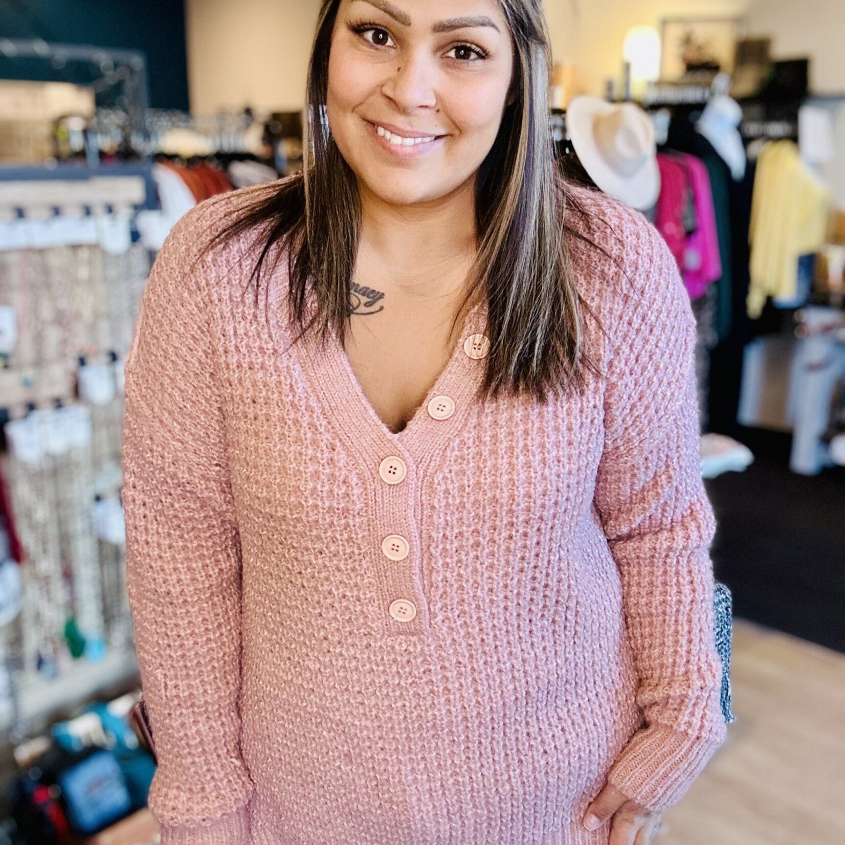 Sweet Pink Henley