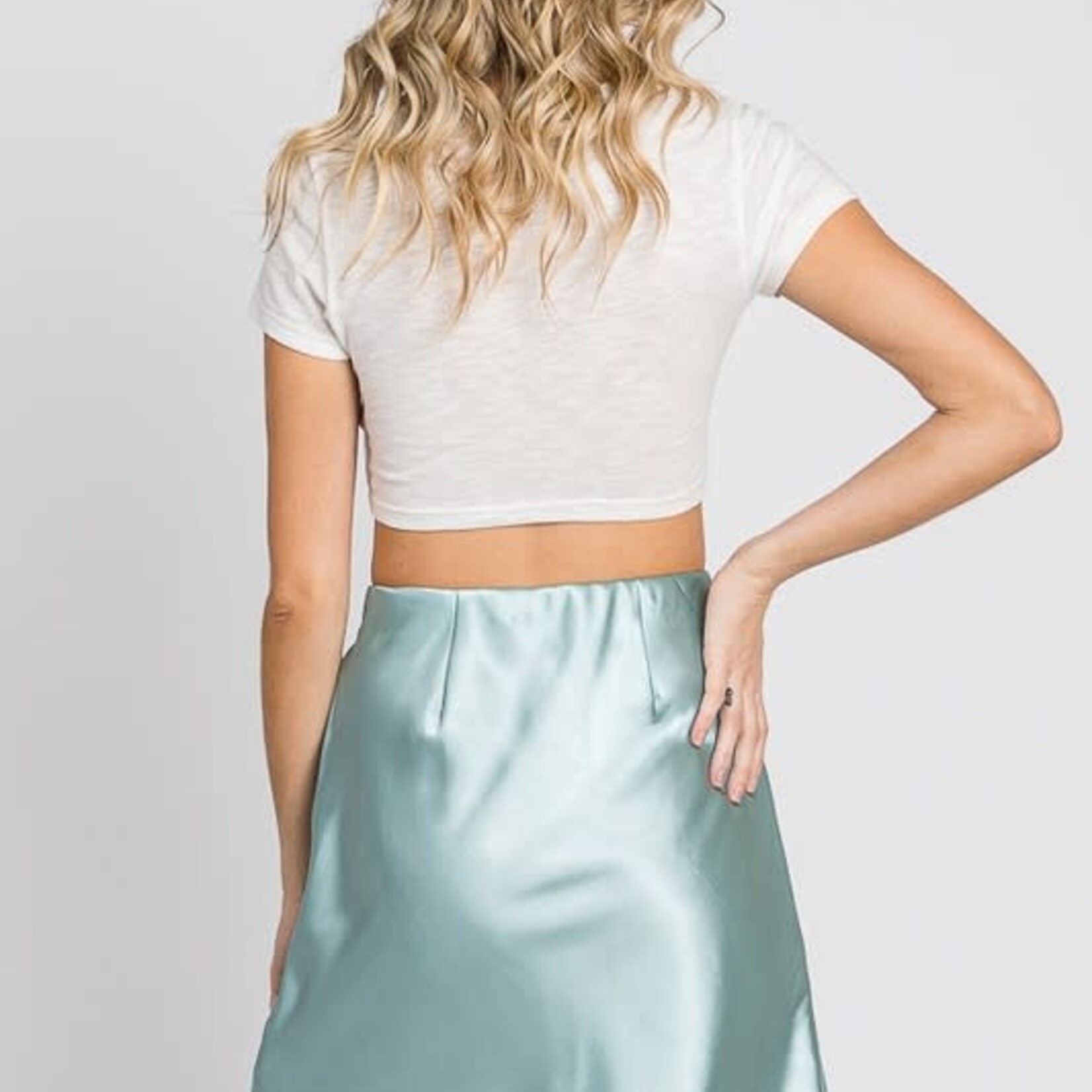 Wrap Satin Flared Mini Skirt