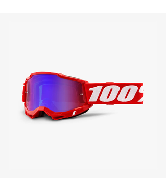 100% Lunettes 100% Accuri2  Neon Red Red/Blue Mirror Lens